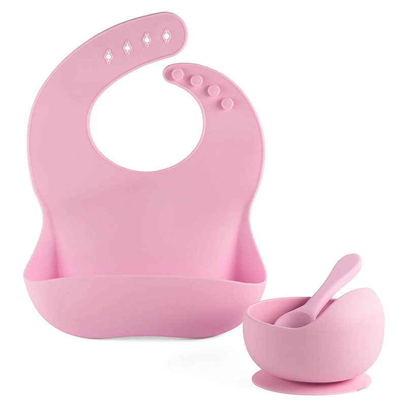 Silicone Baby Bib Set Adjustable Catch All Waterproof 18