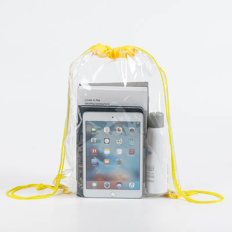 PVC drawstring bag waterproof transparent portable travel 5