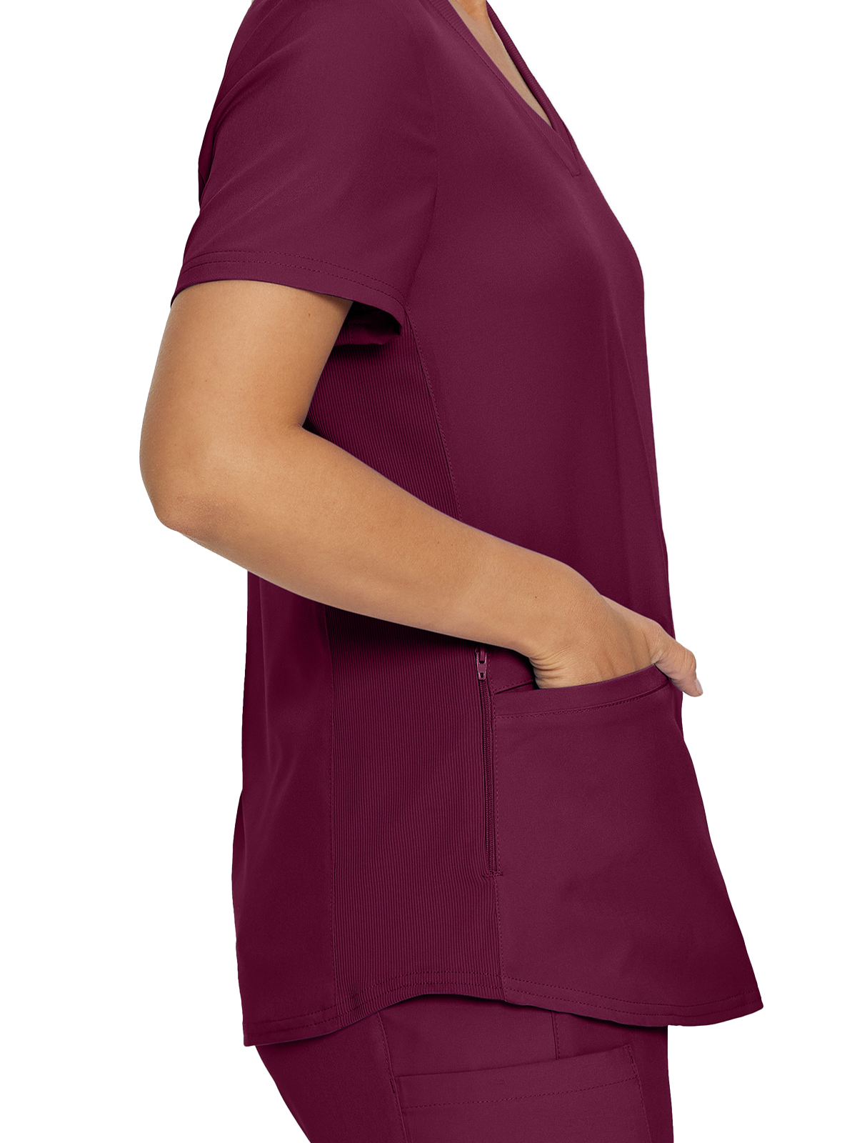 Landau - Forward - Women's Three-Pocket Rib-Knit Neckline V-Neck Top 63