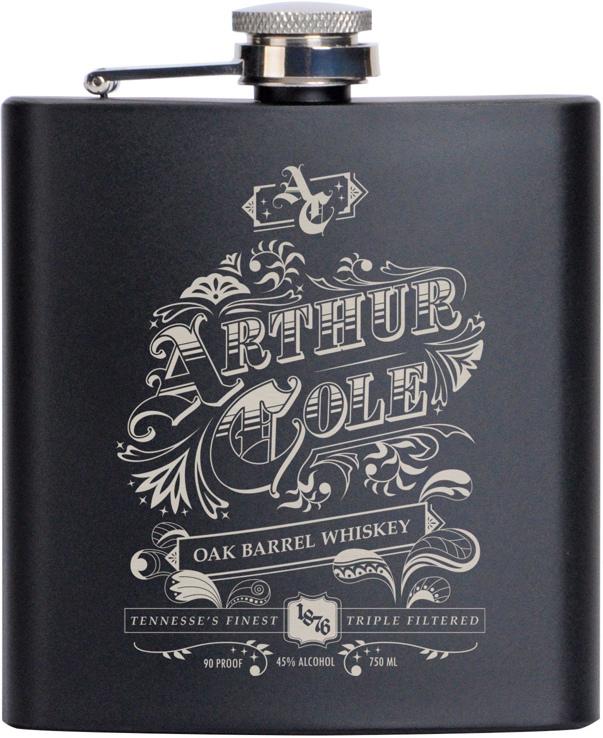 SARATOGA STAINLESS FLASK 6 OZ 1