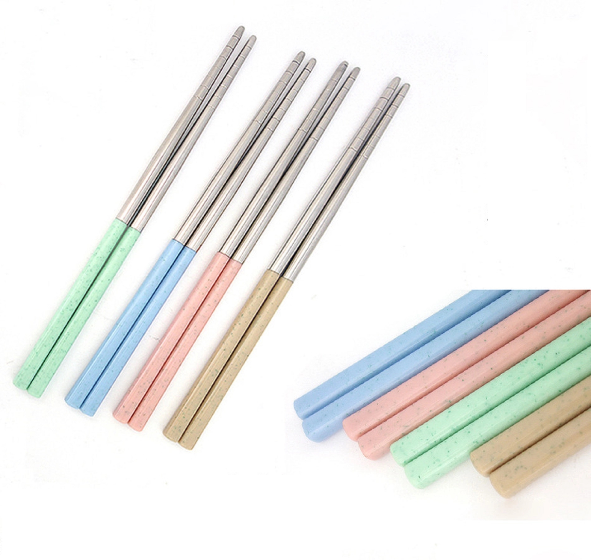 Stainless Steel and Wheat Straw Chopsticks 4