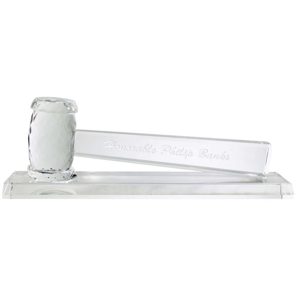 Optical Crystal Gavel and Base 2