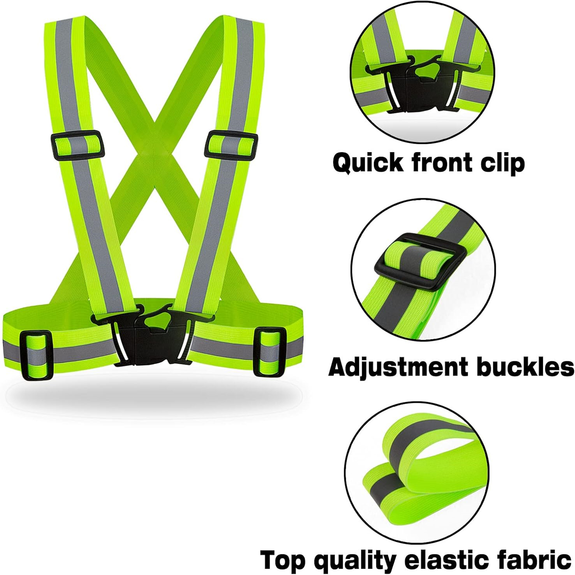 2 Pack Adjustable Reflective Vest Running Gear 4