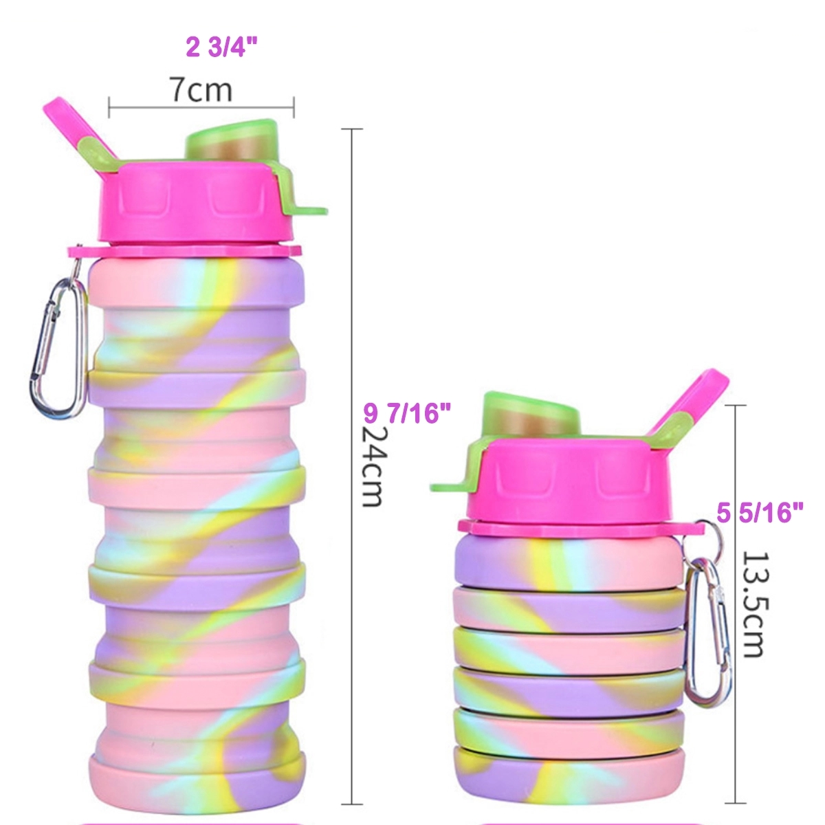 17 Oz Collapsible Silicone Water Bottle 4