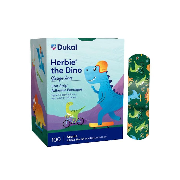 Herbie the Dino Adhesive Bandages 3/4" x 3" 1
