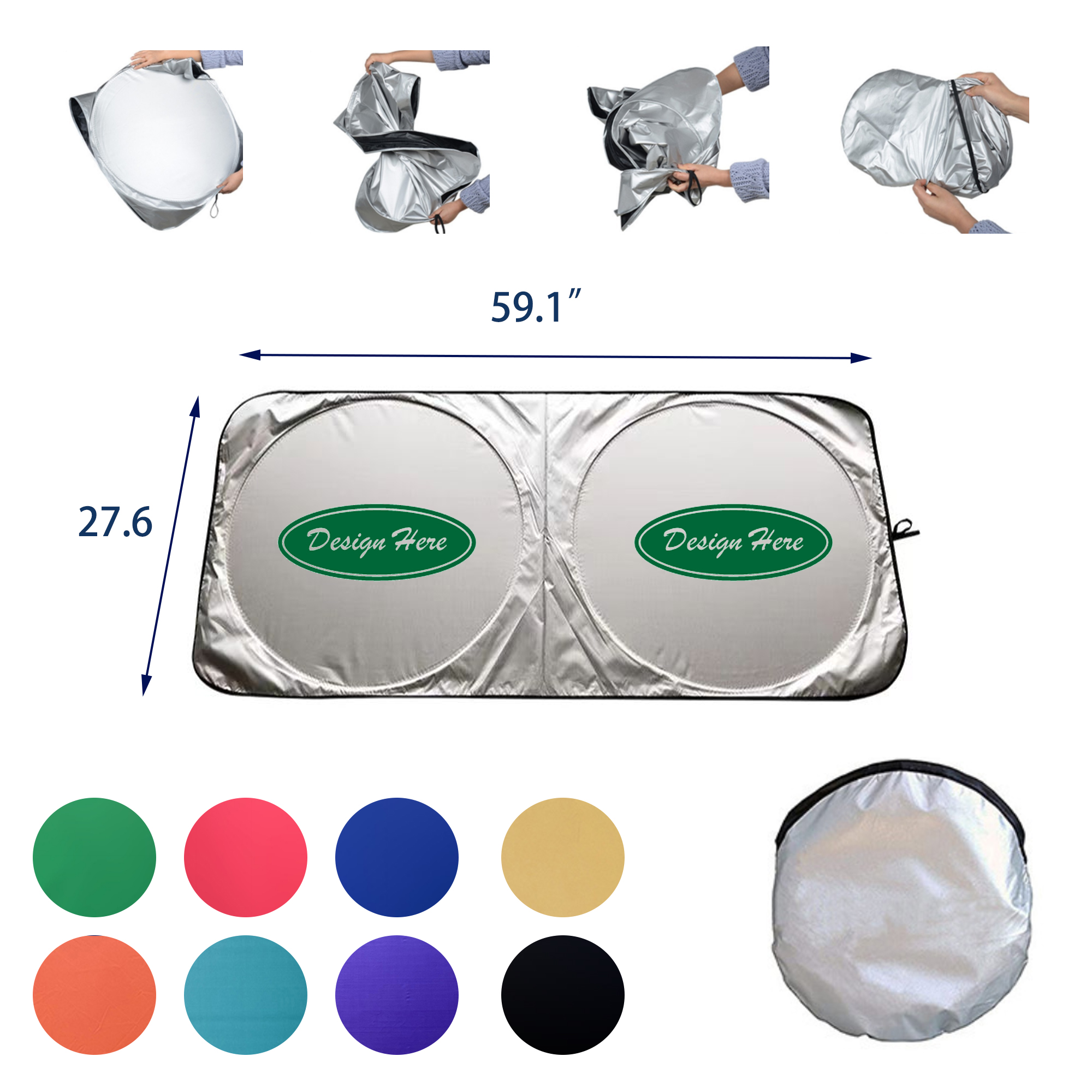 MOQ 50 Pcs Collapsible Car Sunshade 5