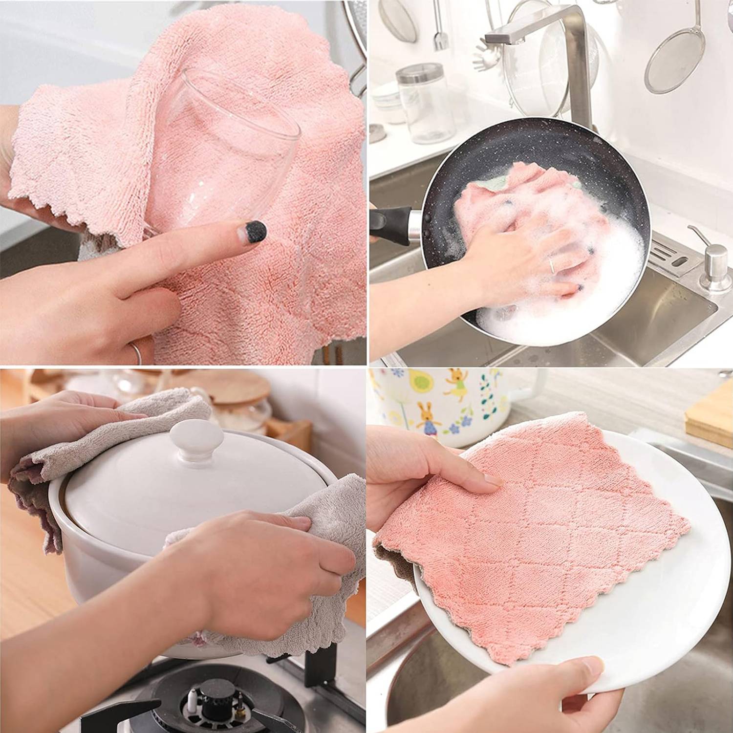 Thick Microfiber Dish Cloth - Absorbent & Scratch-Free 2