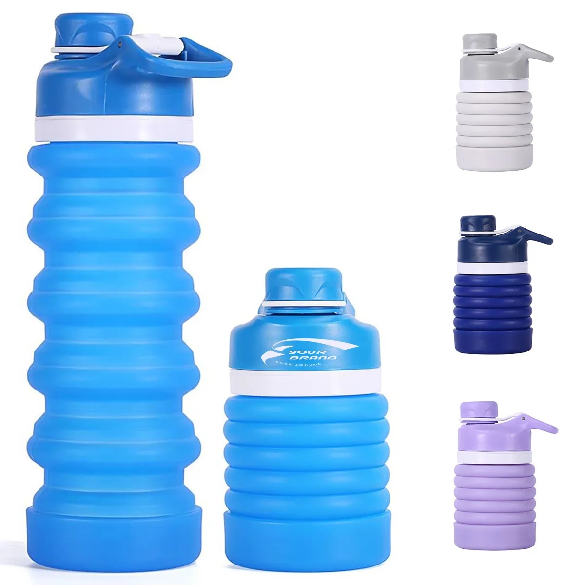 Reusable Leakproof Silicone Collapsible Sports Water Bottle 1