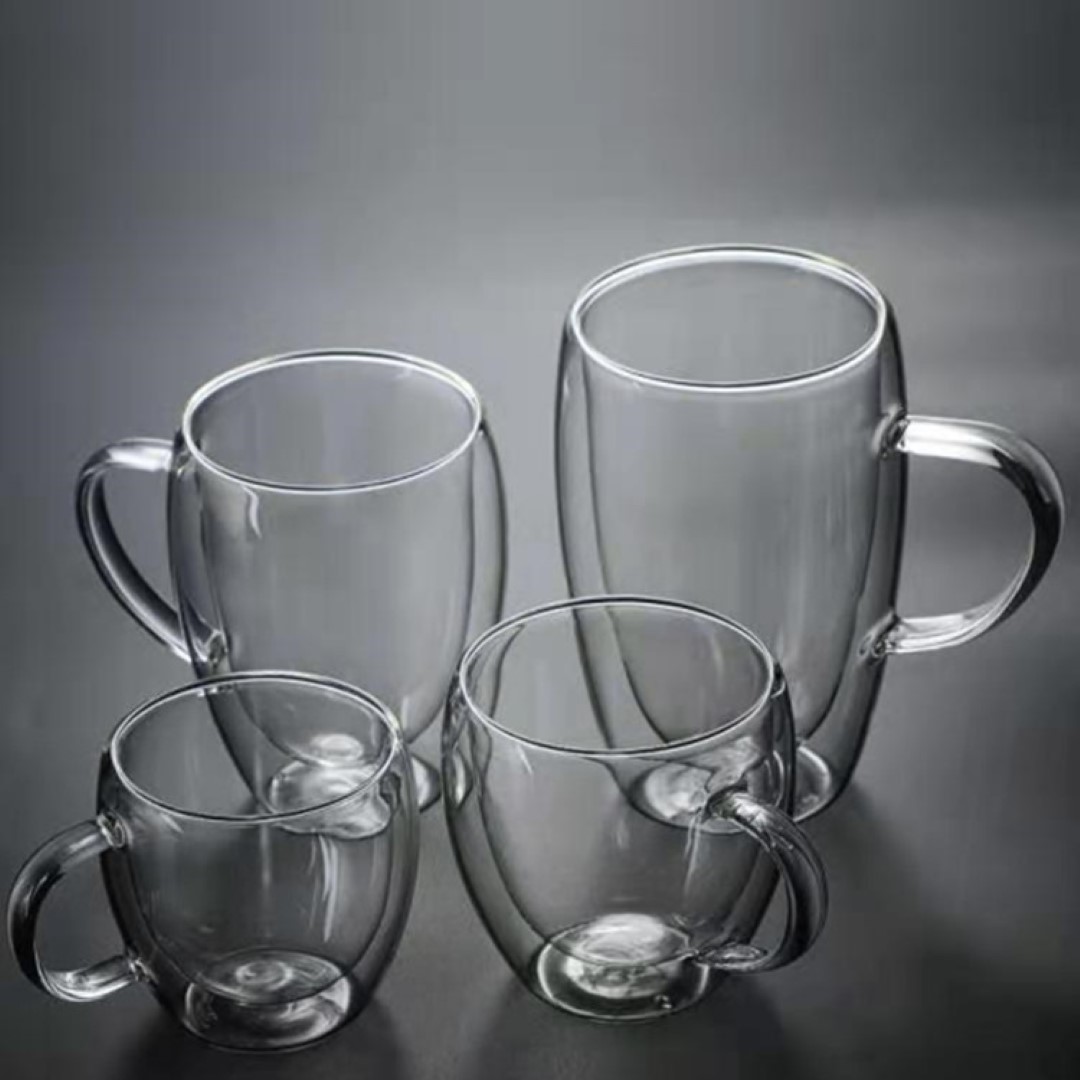 Double Wall Insulated Glass Mug with Handles 2