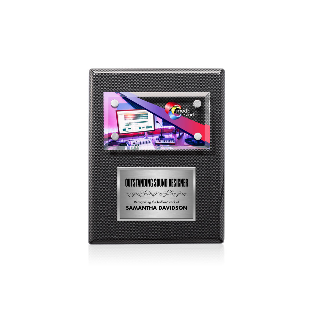 Gossamer VividPrint™ Plaque -  Carbon Fibre/Silver 5