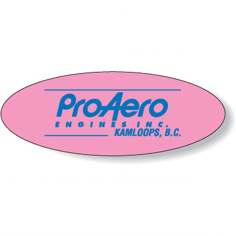Fluorescent Pink Flexo-Printed Stock Oval Roll Labels (1.5"x4")
