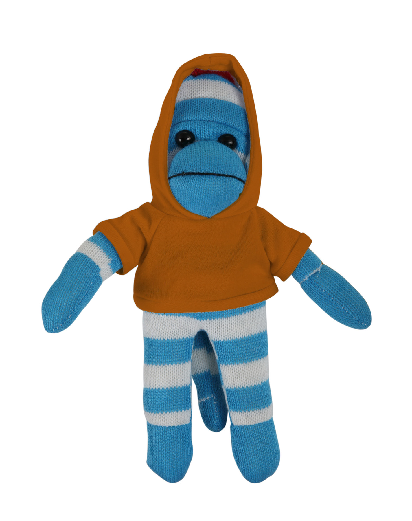 soft plush Blue Sock Monkey with hoodie 3