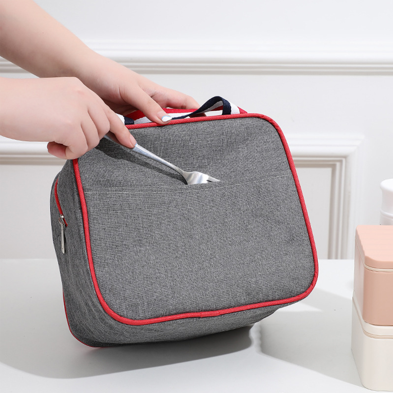 Office worker's business hand-held insulated lunch bag 8