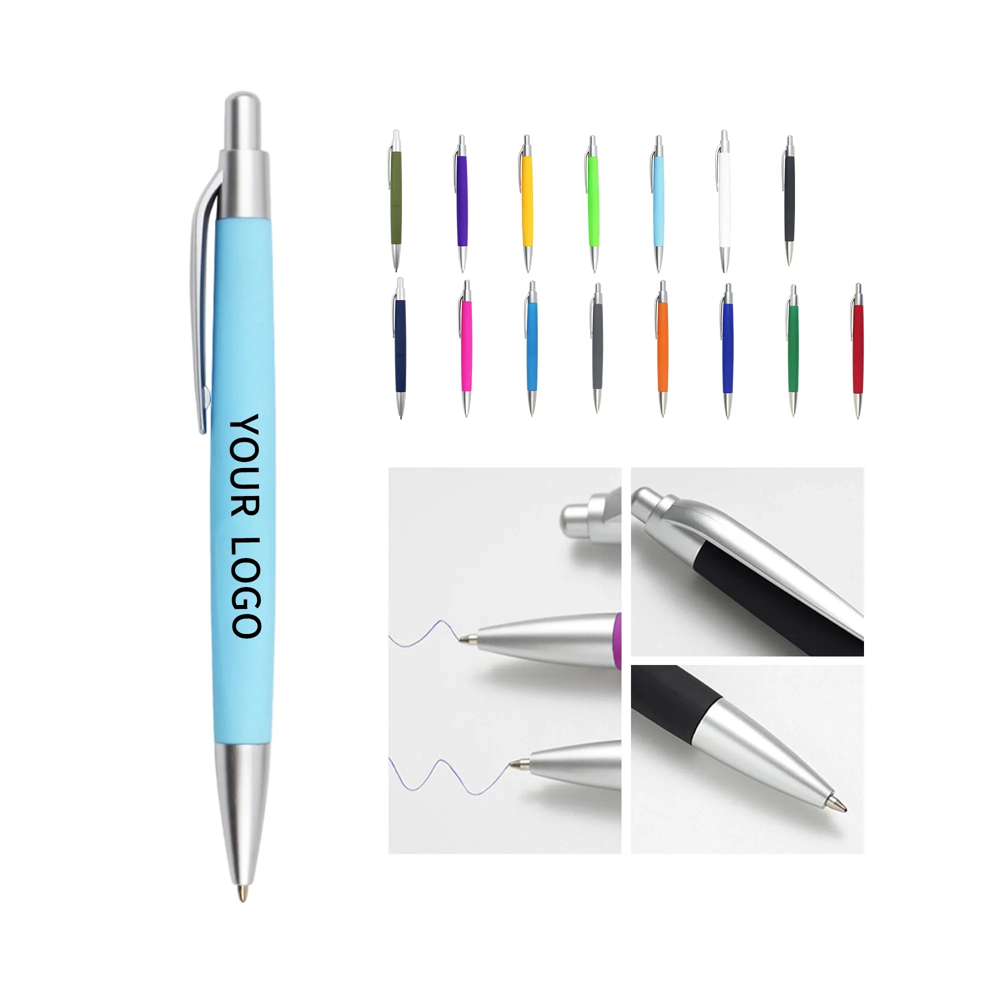 Smooth Writing Plastic Ballpoint Pen with Comfortable Grip 3