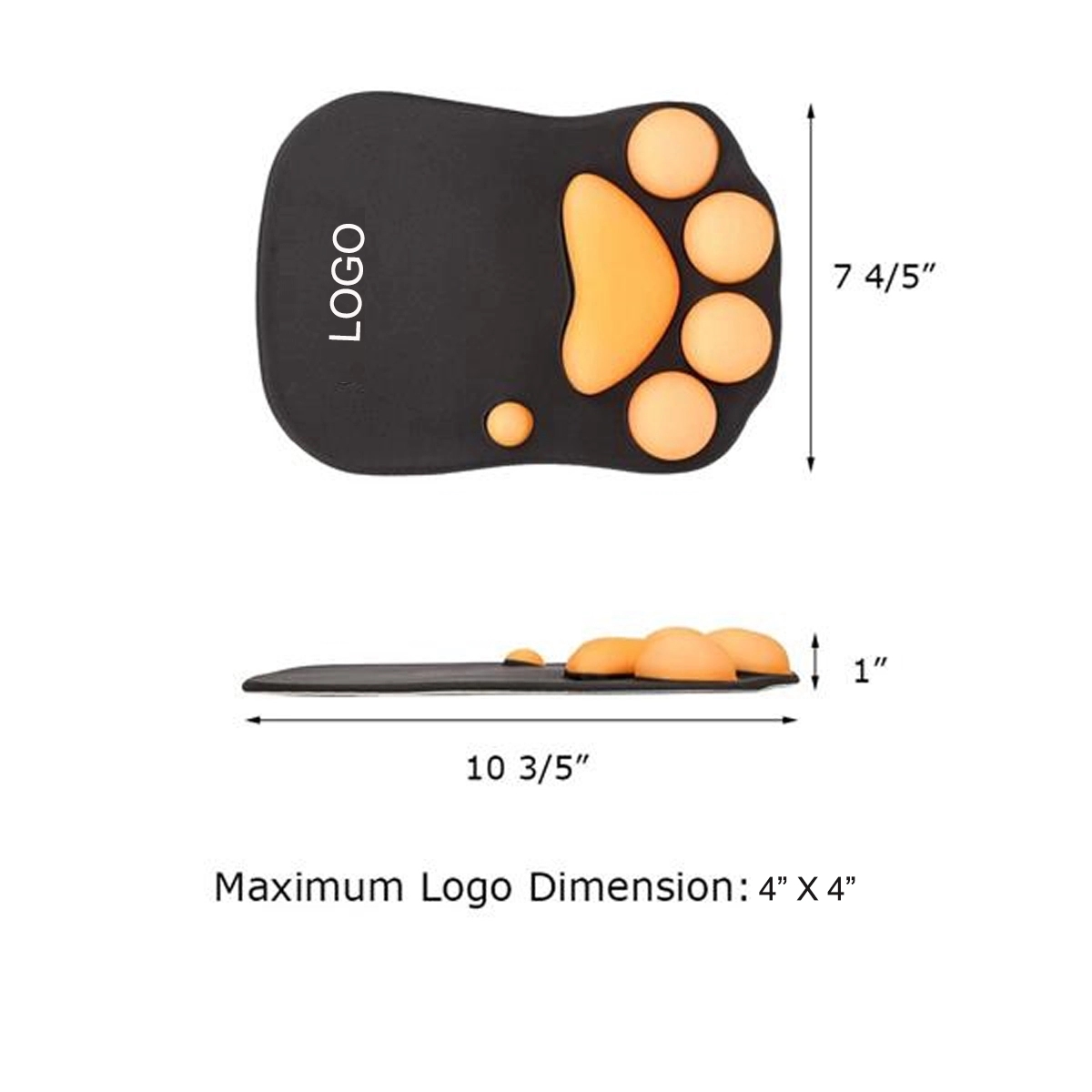 3D Cat Paw Mouse Pad With Soft Silicone Wrist Rest 3