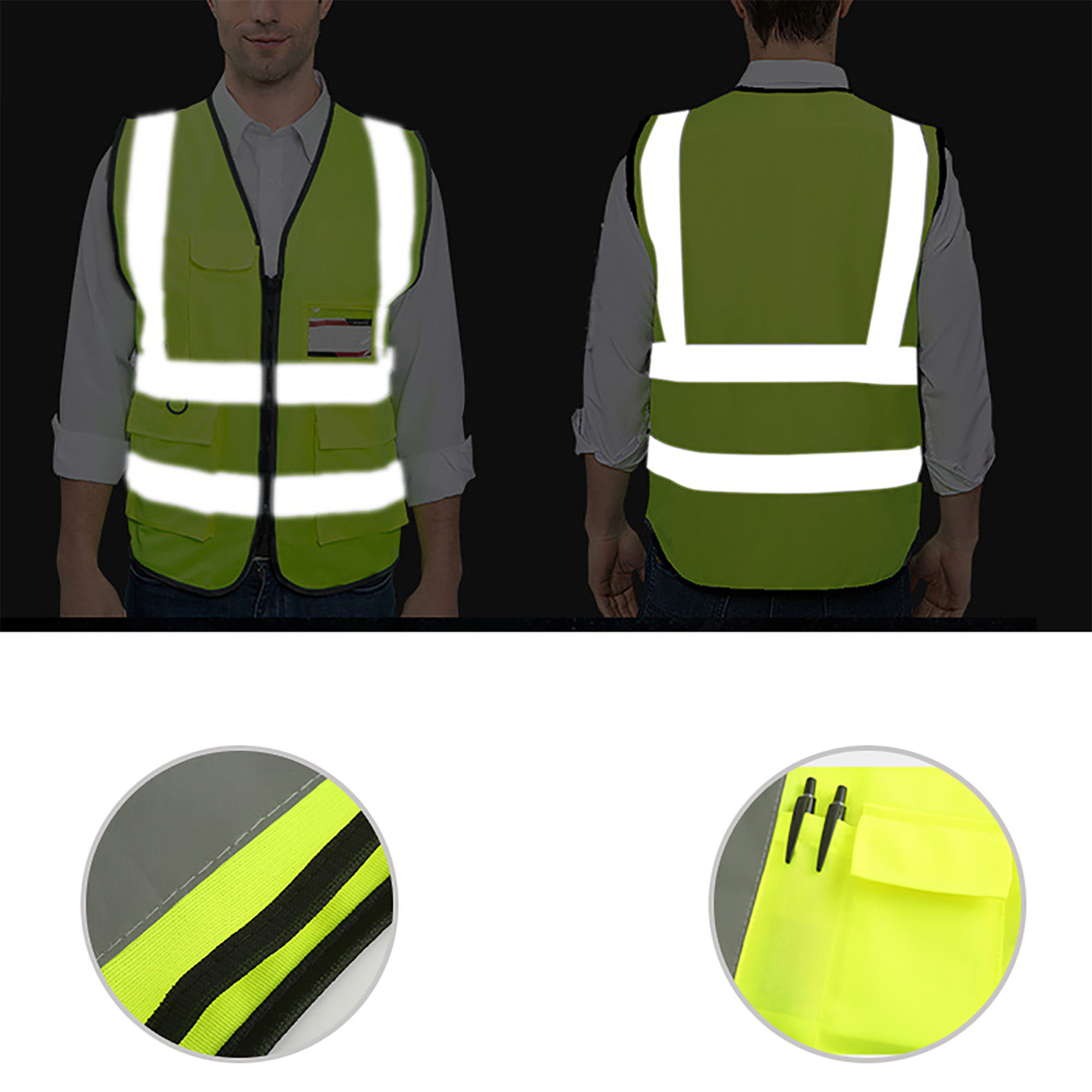 Multi-Pocket Reflective Safety Vest 3