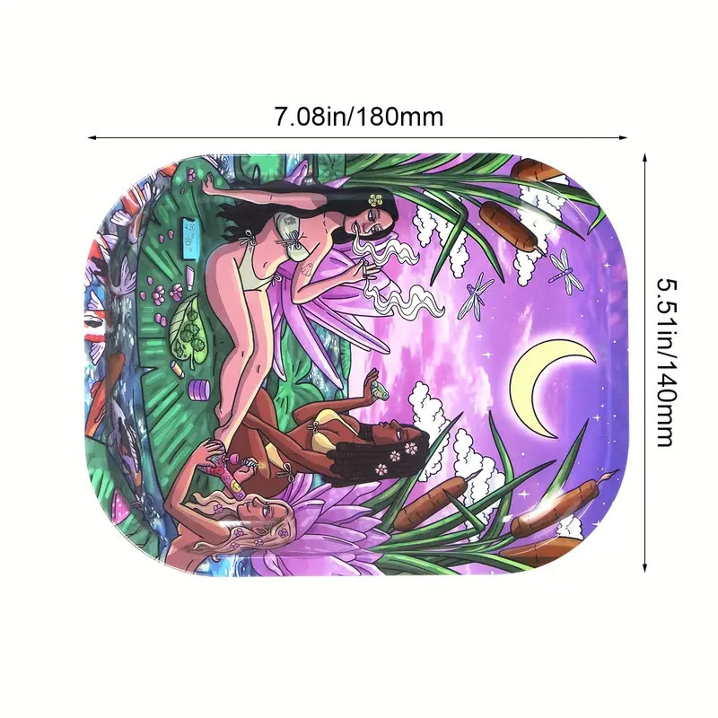 Metal 7.1" x 5.5" Rolling Tray 3