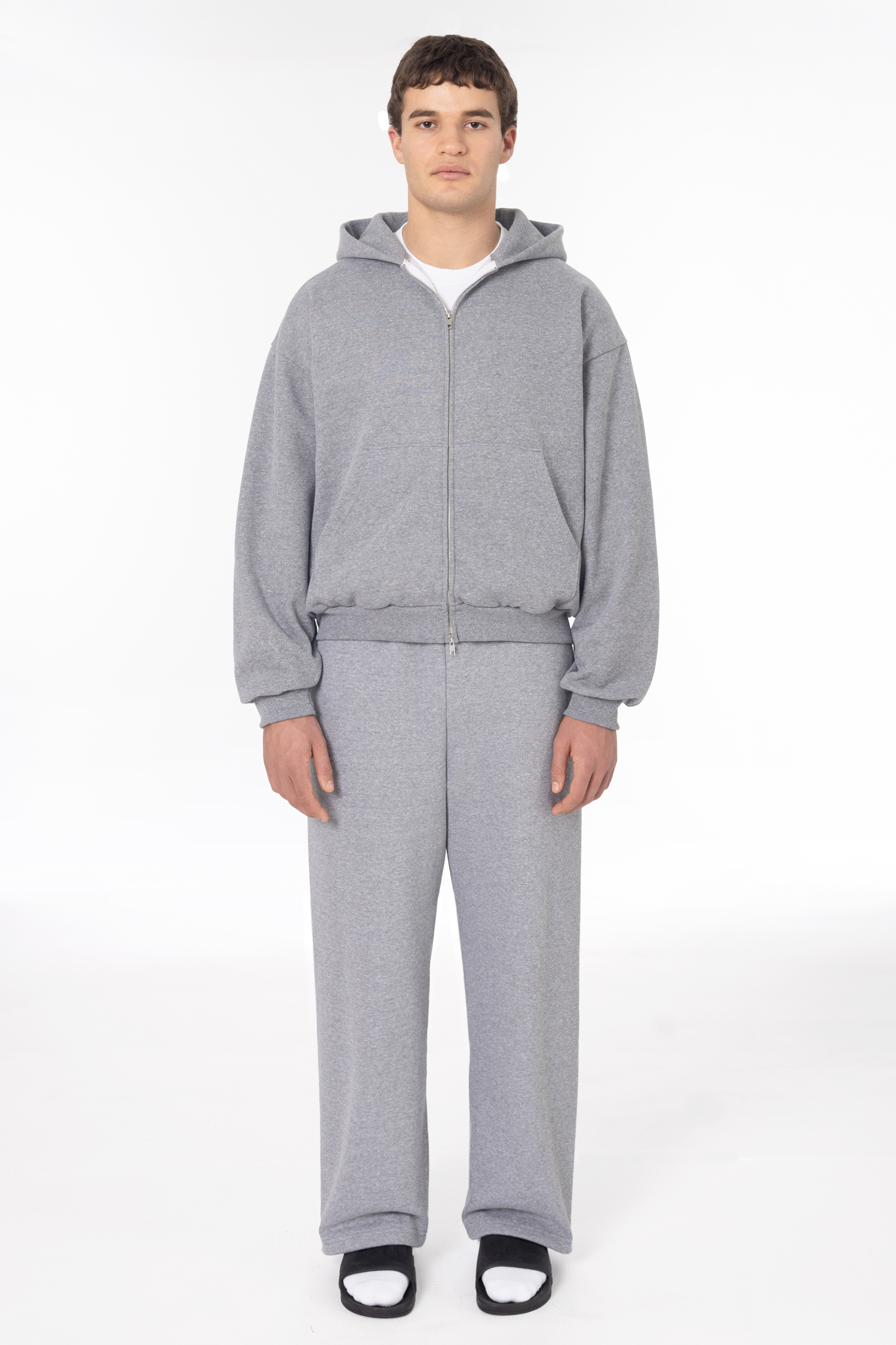 12OZ GABARDINE TRIBLEND FLEECE DOUBLE PULL ZIP HOO 3
