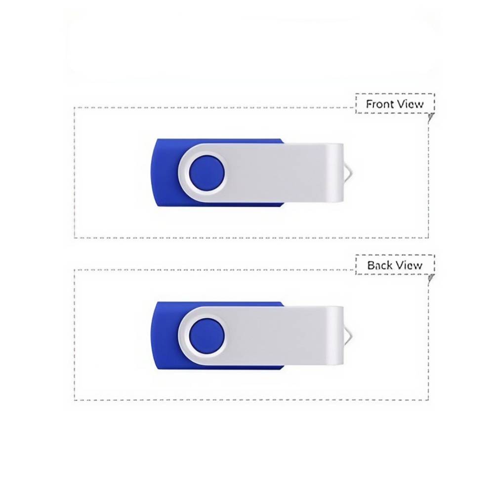 Plastic USB Flash Drive W/ Metal Swivel Cover (1GB) 14
