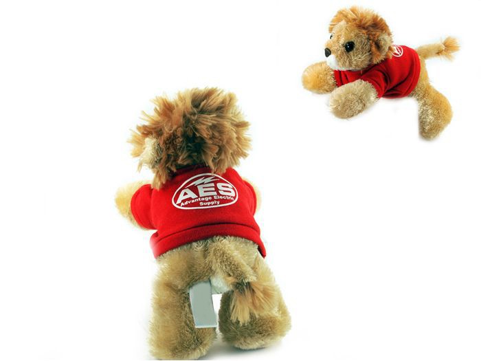 8" Lionel Lion with t-shirt and one color imprint 1