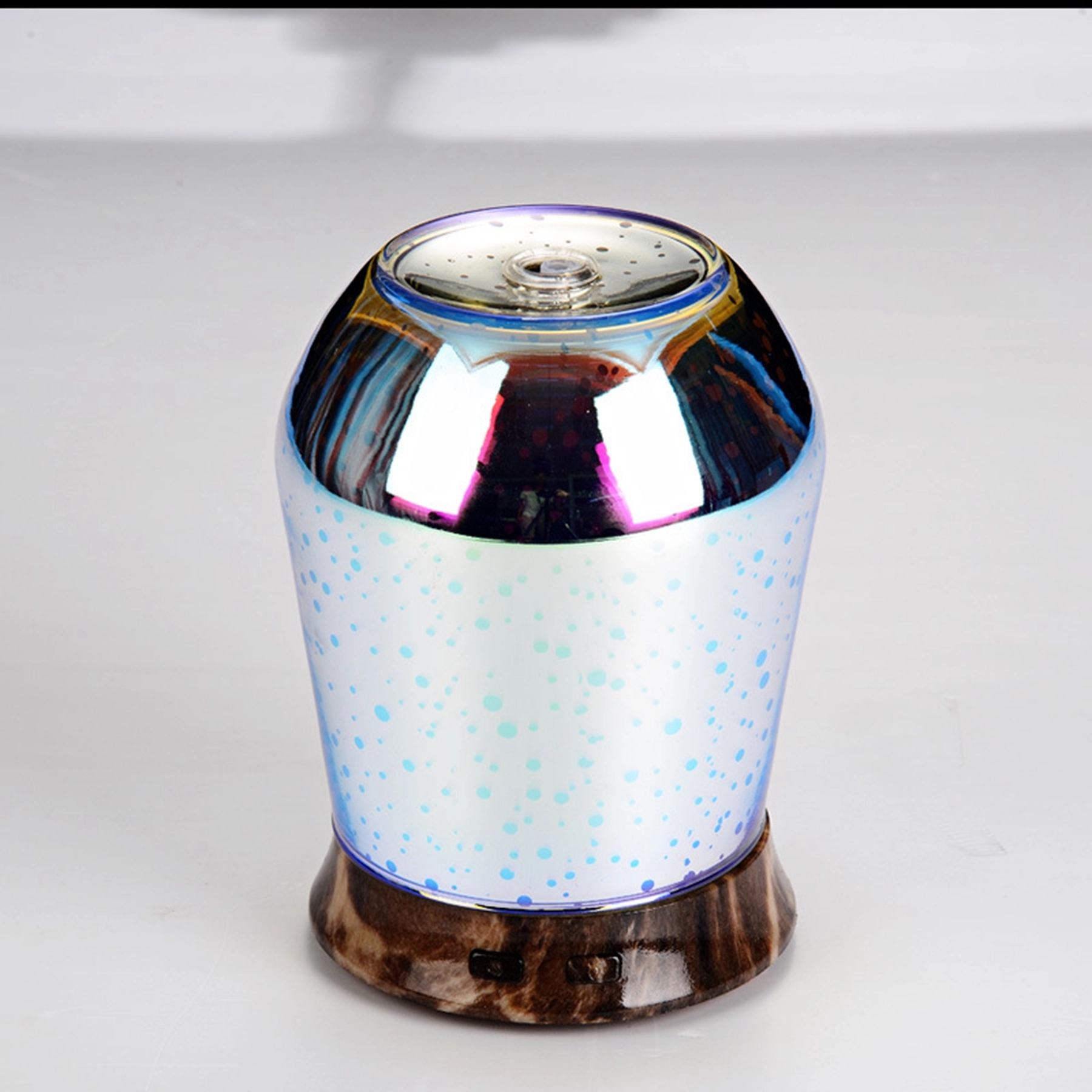 3D Fireworks Glass Wood Essential Oil Diffuser 2