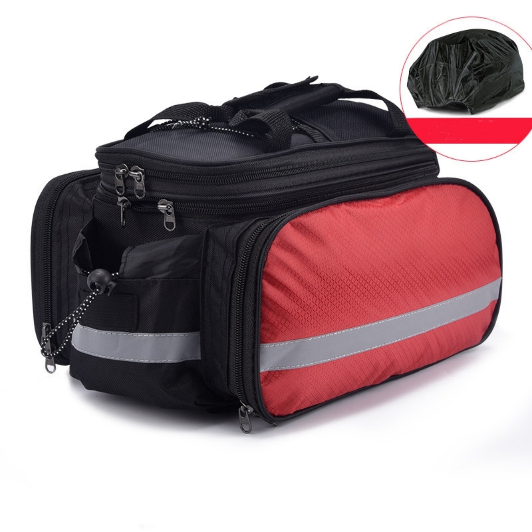 Bike Rear Rack Bag Bicycle Trunk Bag 27L with Rainproof Cover 2
