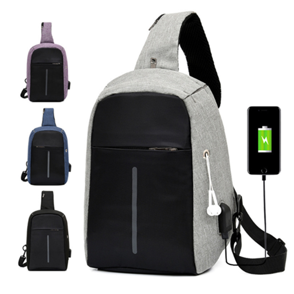 Anti Theft Reflective Cross Body Sling Bag With USB And Ear Phone Ports 4