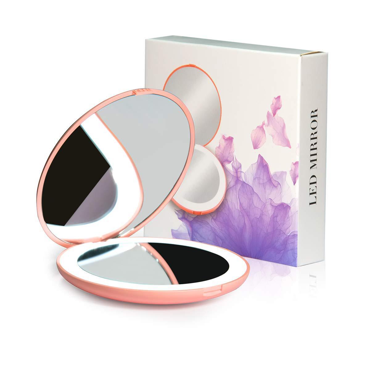Led Lighted Travel Makeup Mirror- 1X/10X Magnification 4