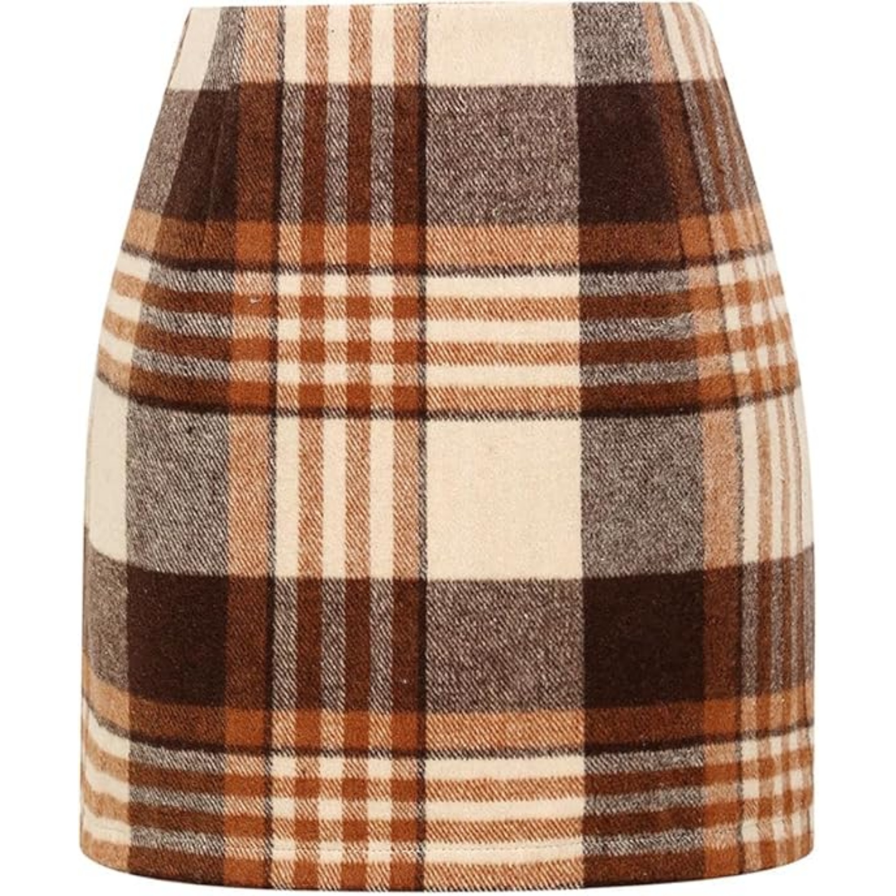 Womens Wool Plaid Mini Skirt 2