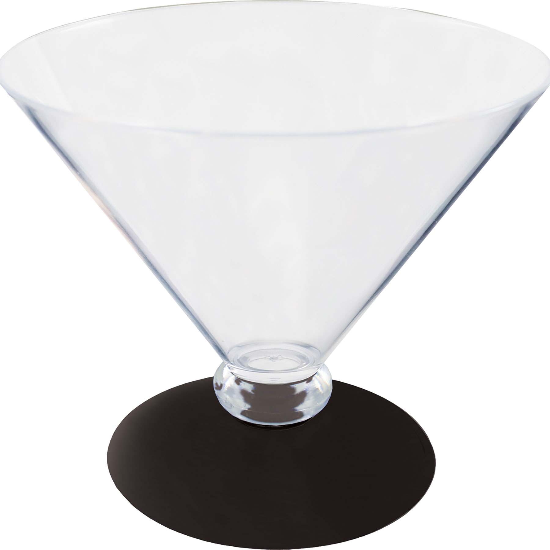 10oz Short Stem Plastic Martini Glass with Your Choice of Base Color