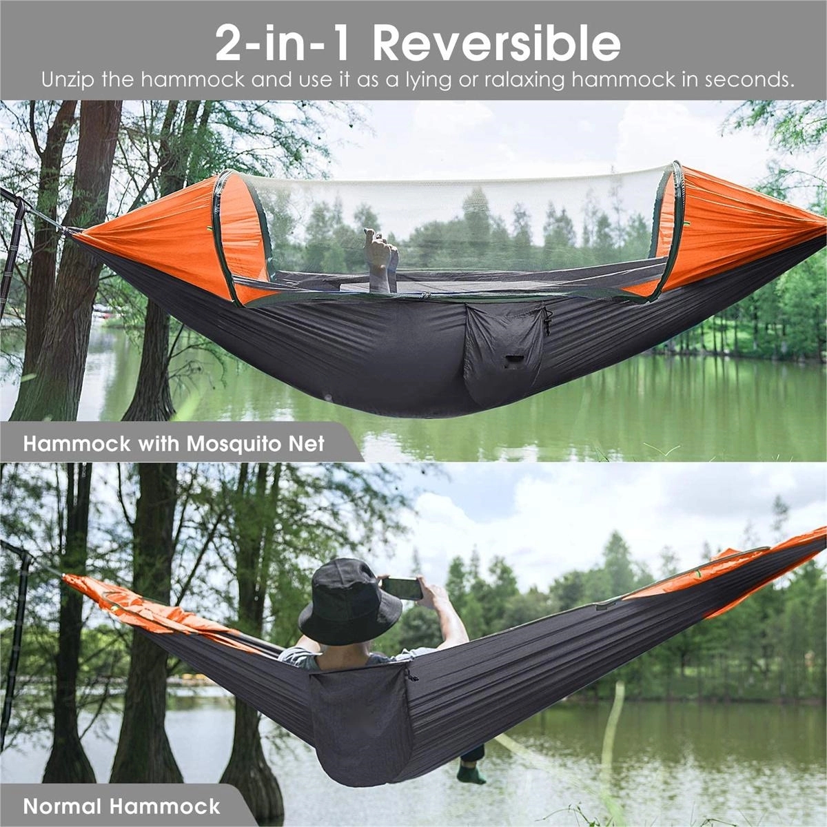 Camping Hammock with Mosquito Net 2