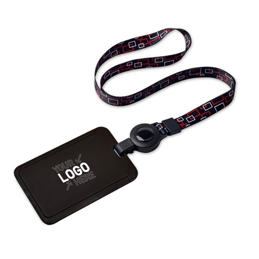 ID Badge Holder with Lanyard Vertical Retractable 2