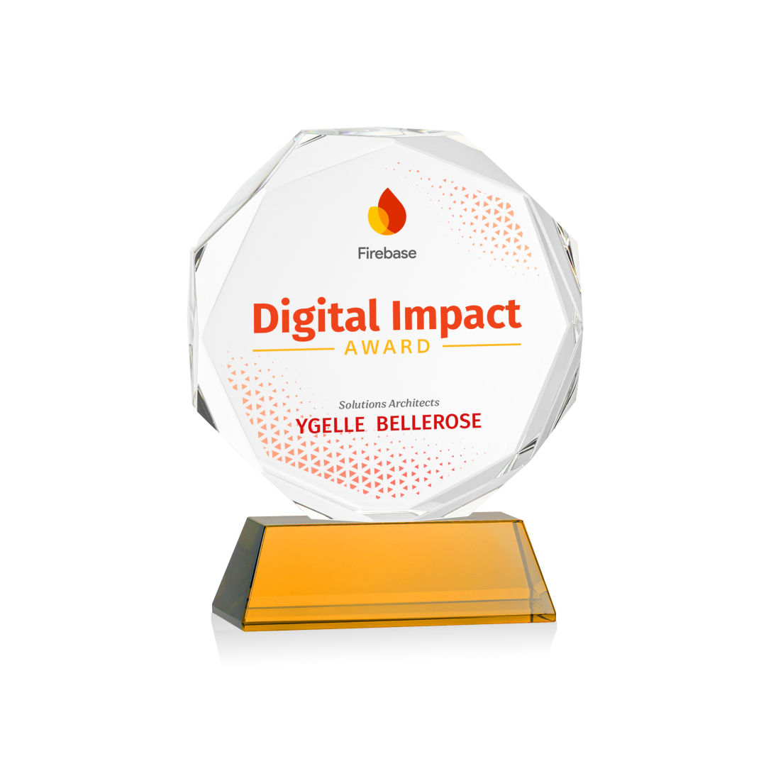 Acadian VividPrint™ Award on Newhaven Base - Amber