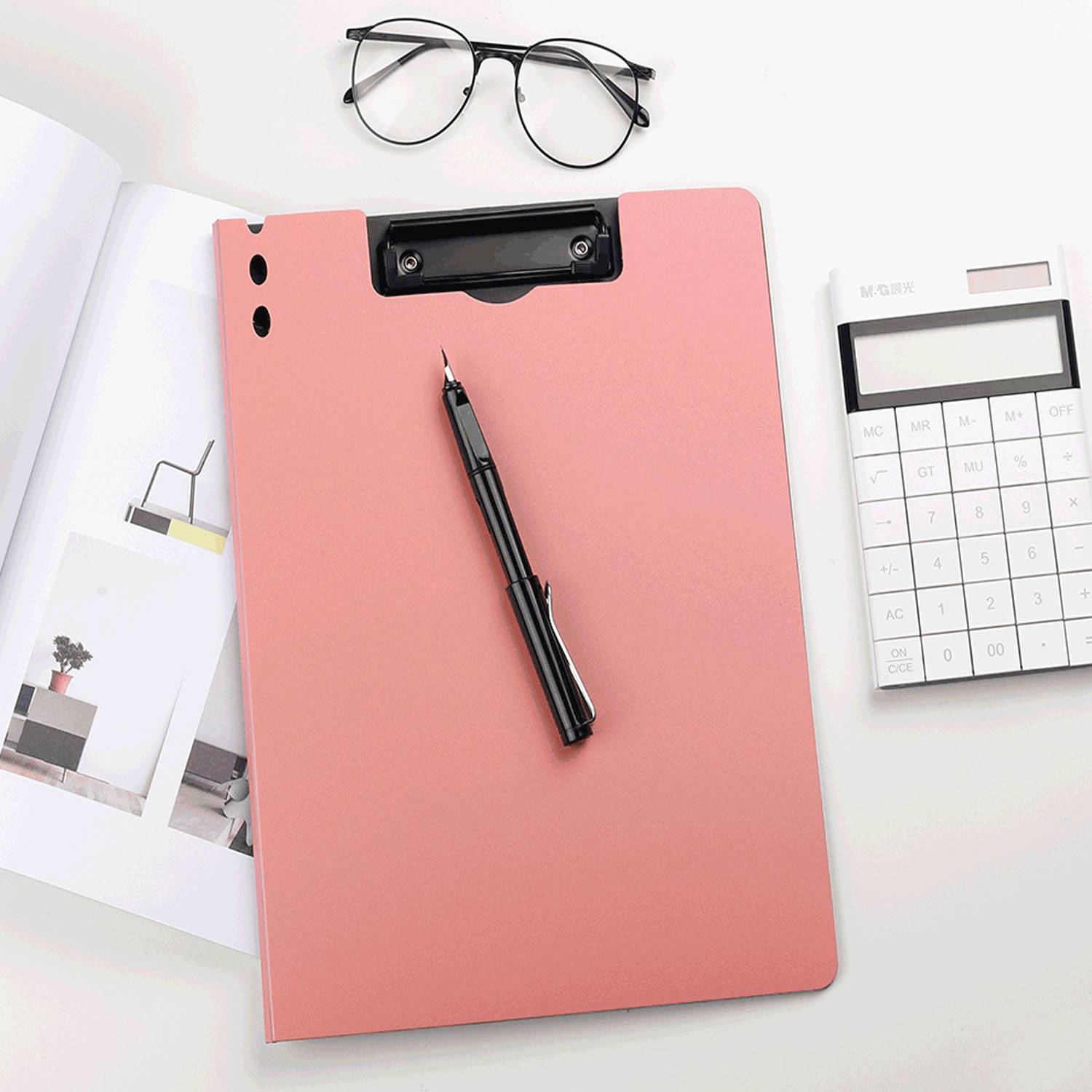 A4 Portable Lightweight Foldable Plastic Clipboard Folio 8