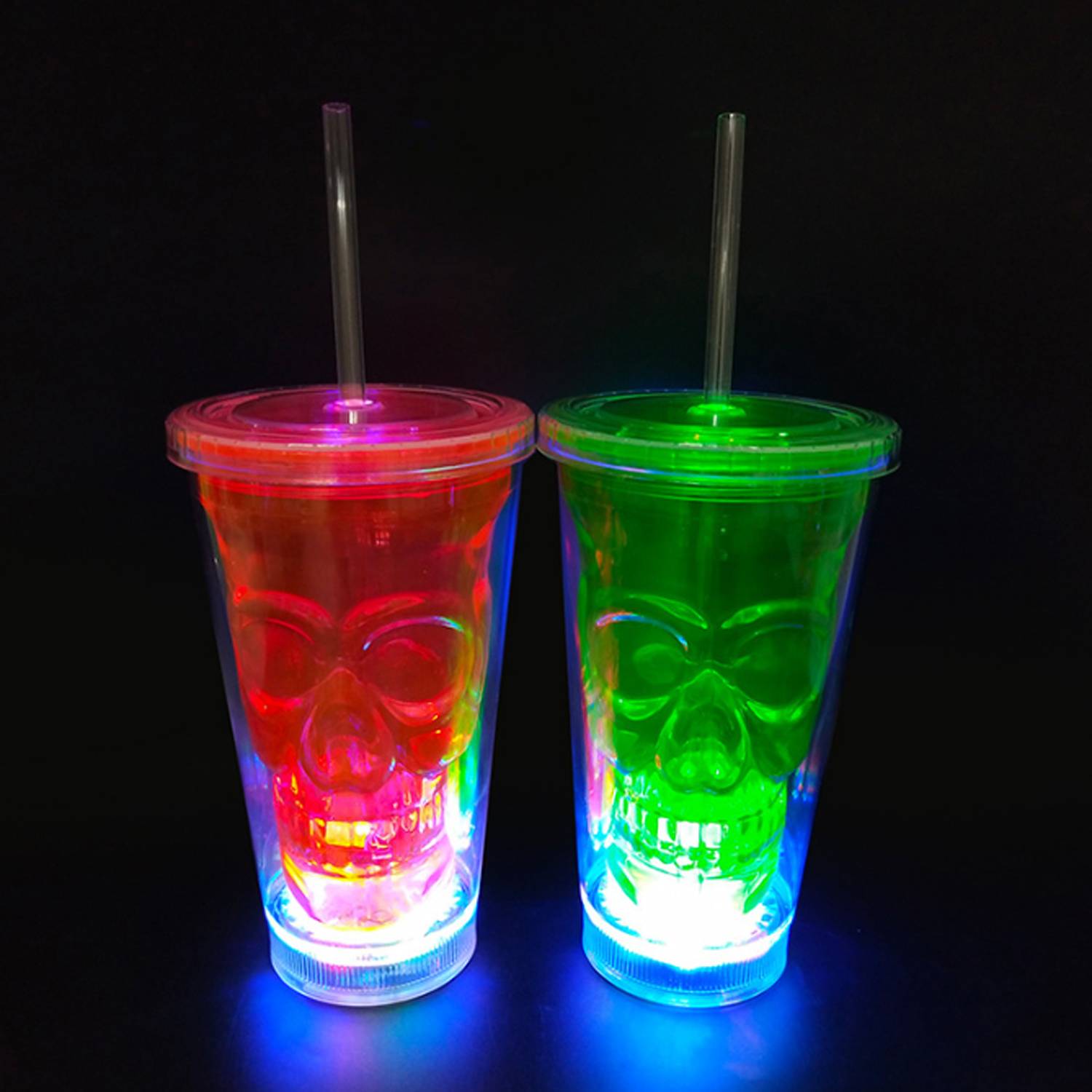 16oz Plastic Led Light Up Tumbler w/ Straw 7