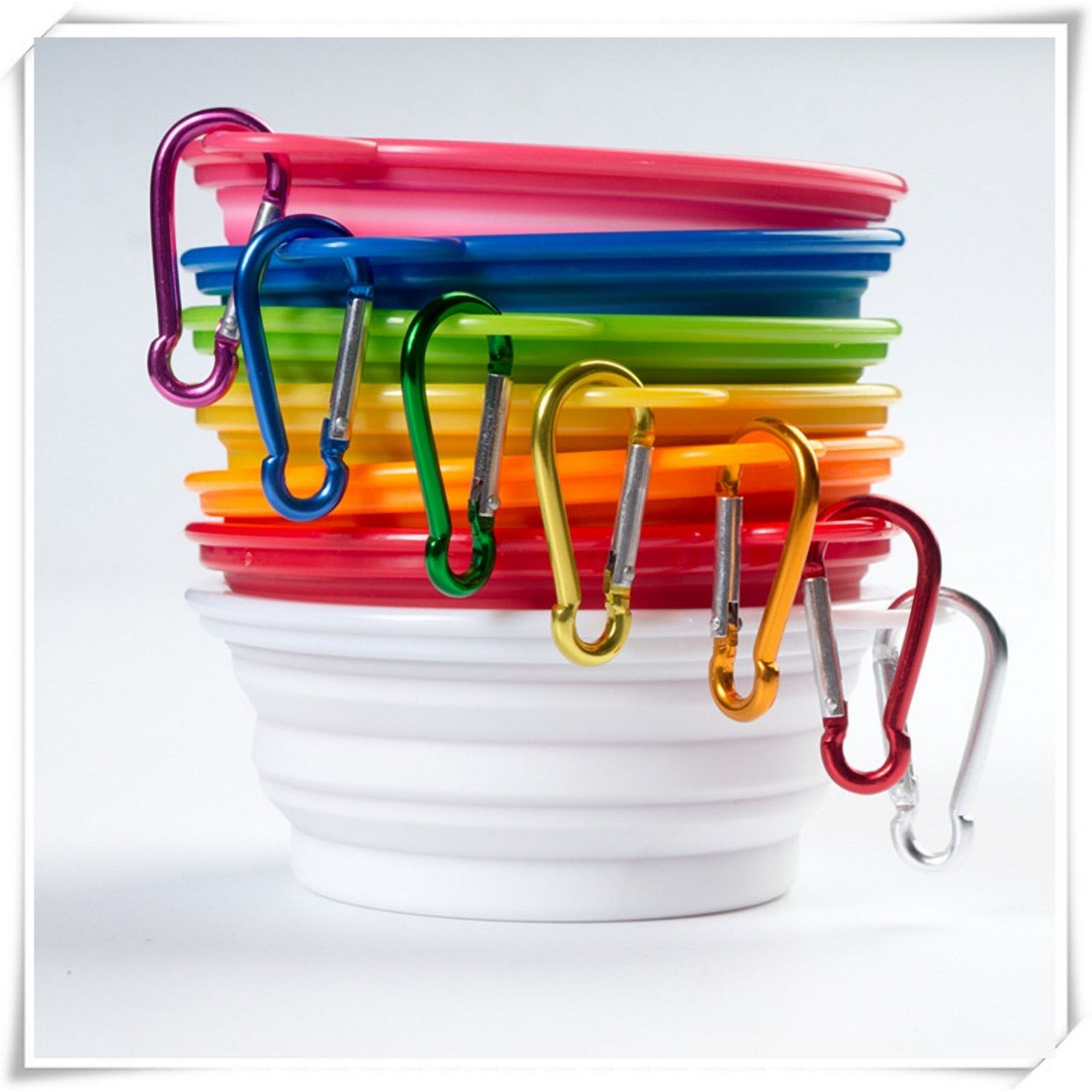 450Ml Collapsible Silicone Pet Bowl With Carabiner 2