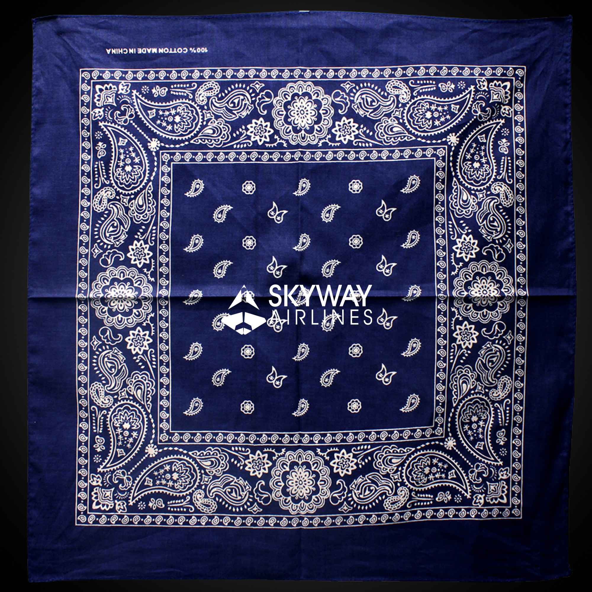 Navy Blue Cotton Bandana 22" x 22" 4