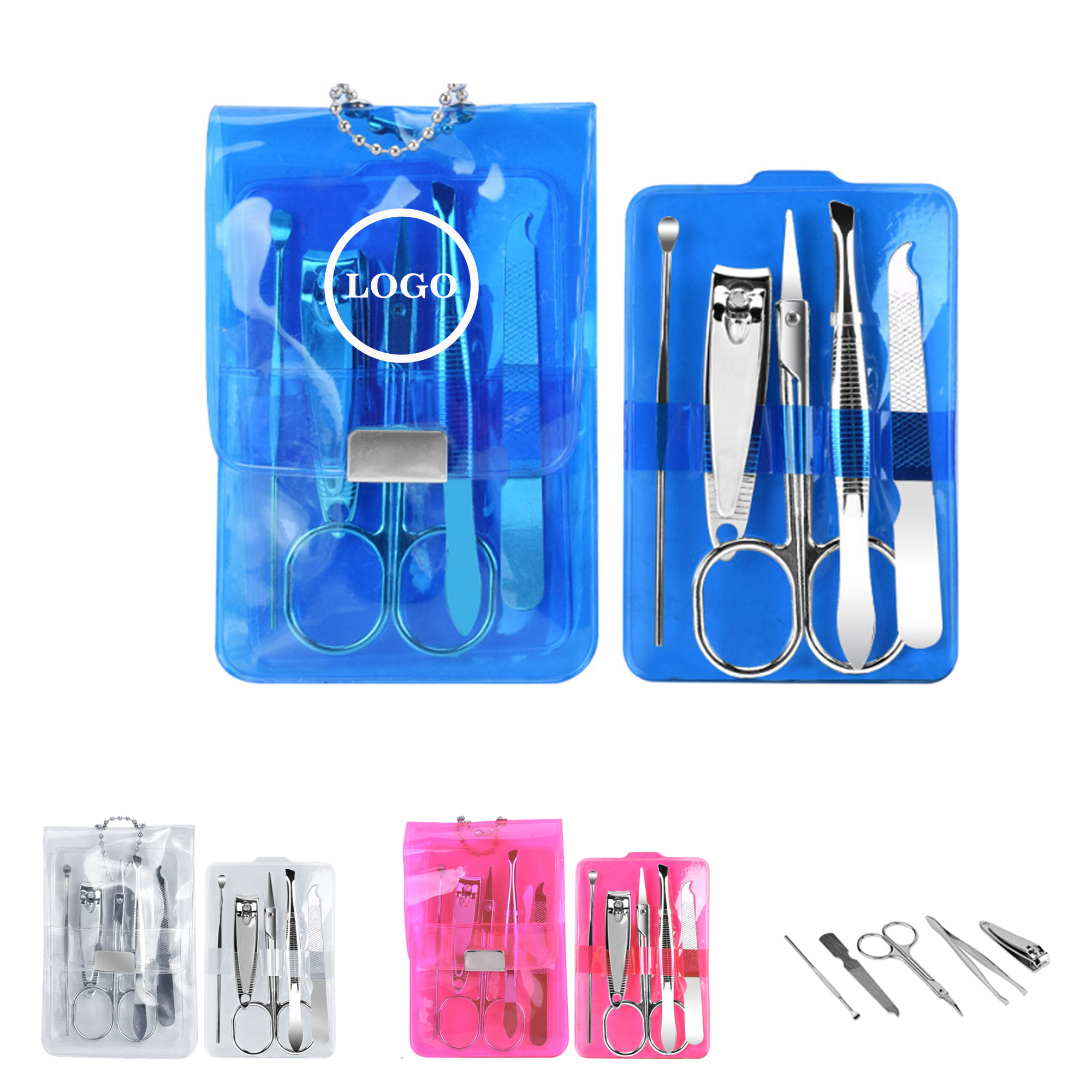Portable 5-Piece Travel Manicure Kit with Bead Chain 2
