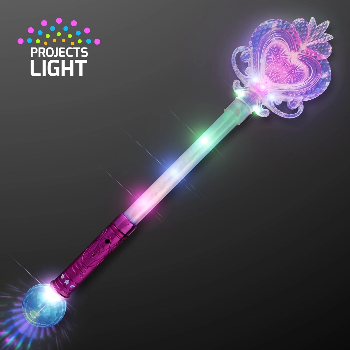 22.5" Big Light Up Heart Princess Wand 3
