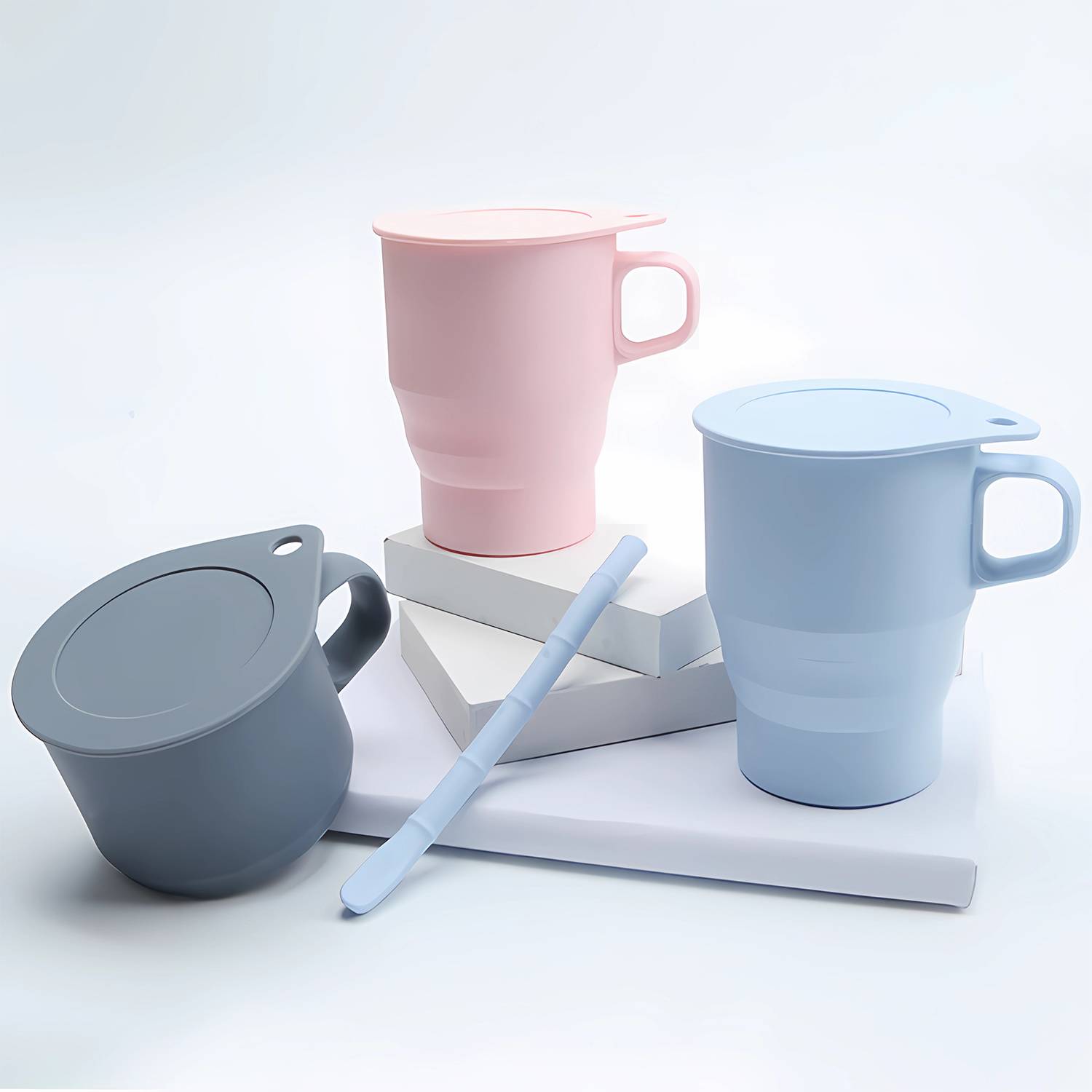 Silicone Foldable Cups W/ Straw 4