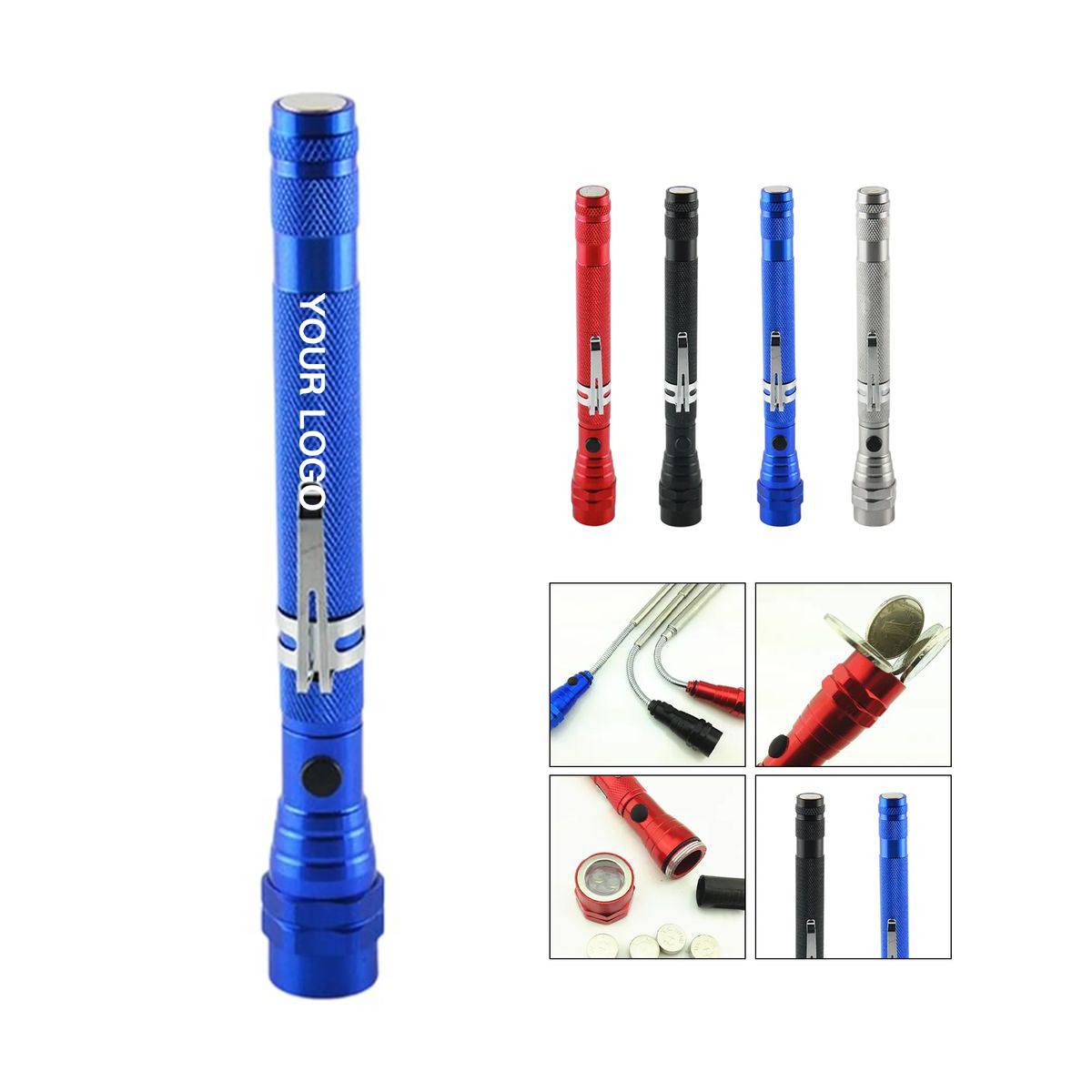 Telescopic LED Flashlight with Magnetic Pickup Tool 4