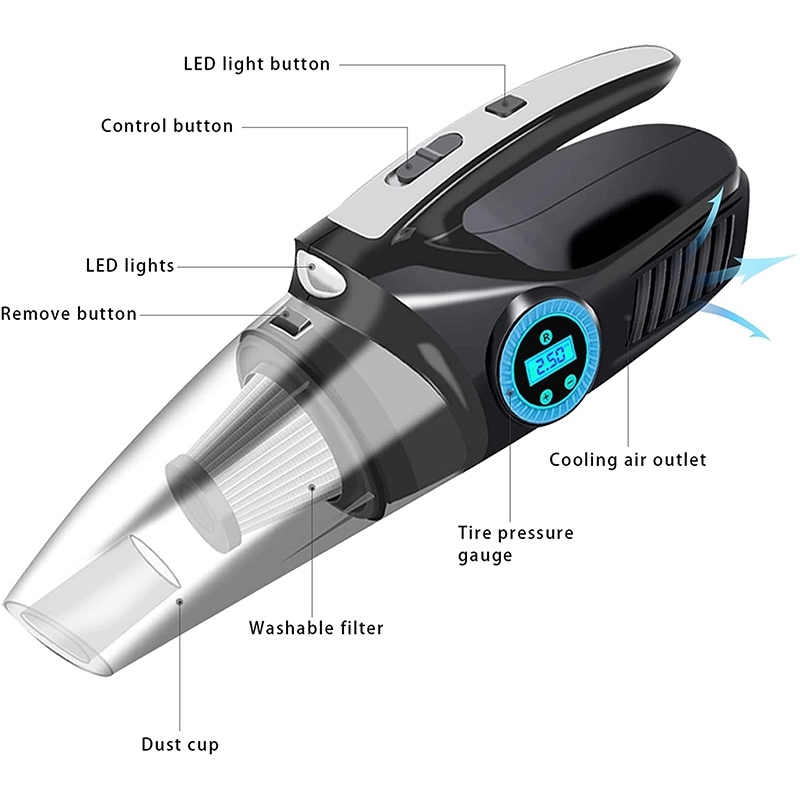 Car Vacuum Cleaner With Tire Inflator 3