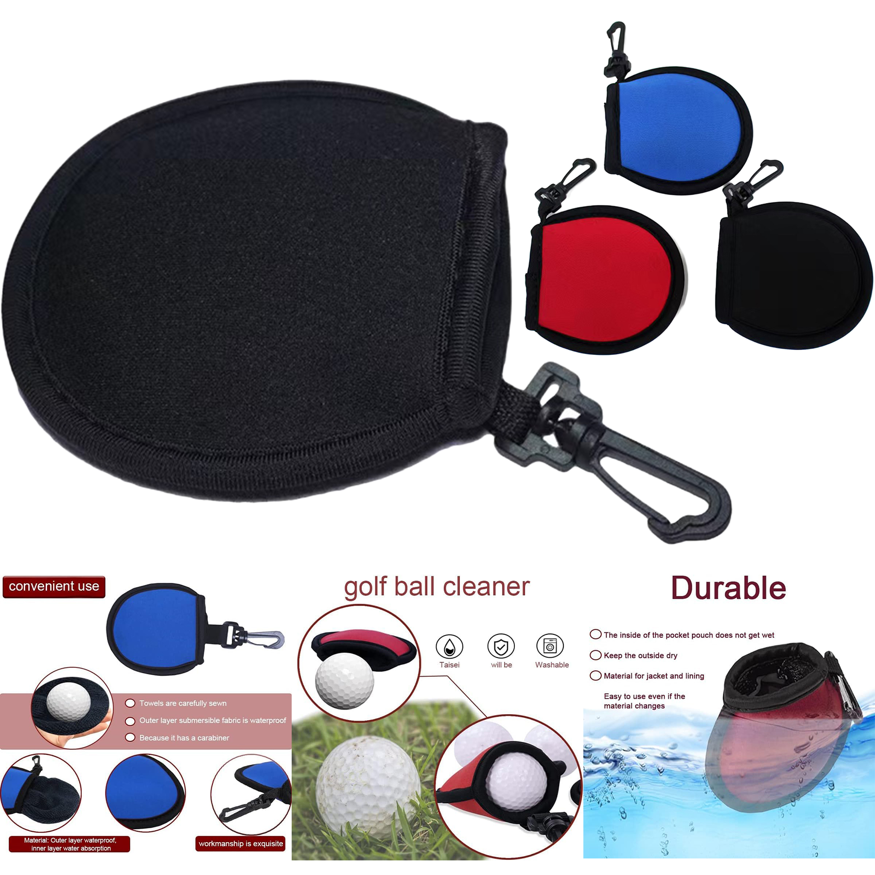 Golf Cleaner With Carabiner 2
