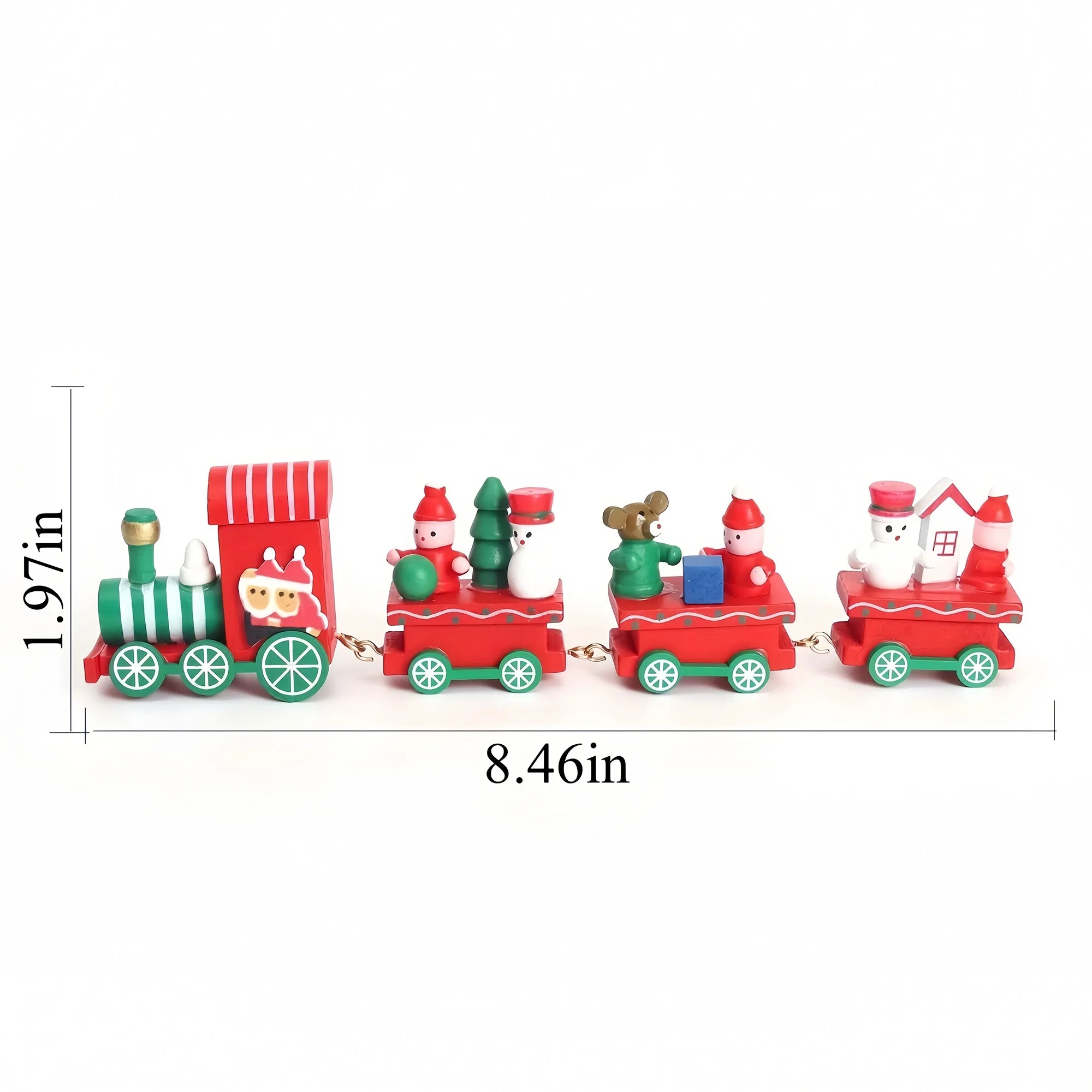 Festive Wooden Christmas Train Set Decor 3