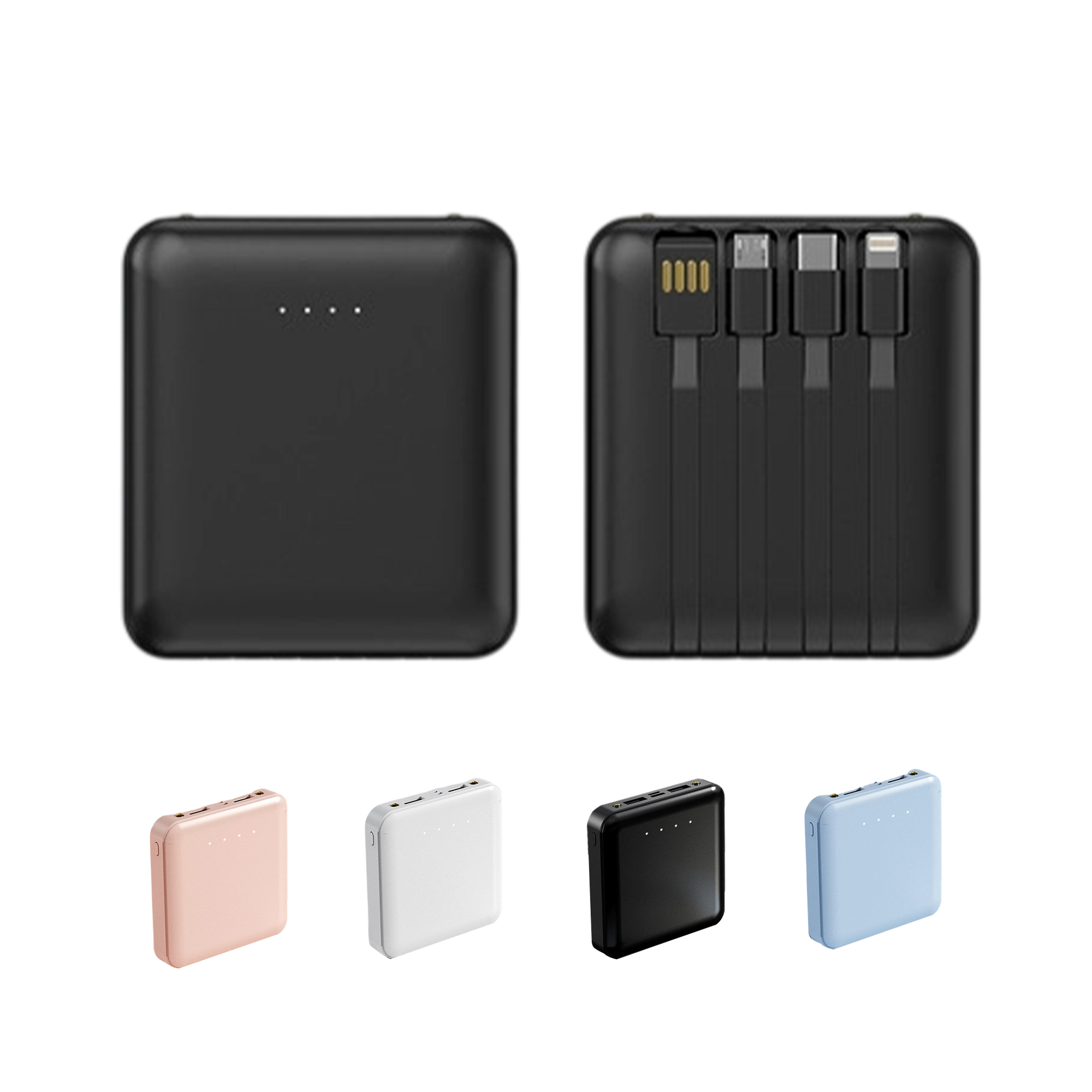 5000mAh Portable Power Bank with Built-in Charging Cables 8