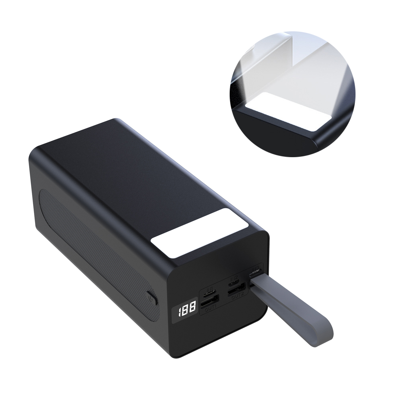 Large Capacity Power Bank w/LED Light 3