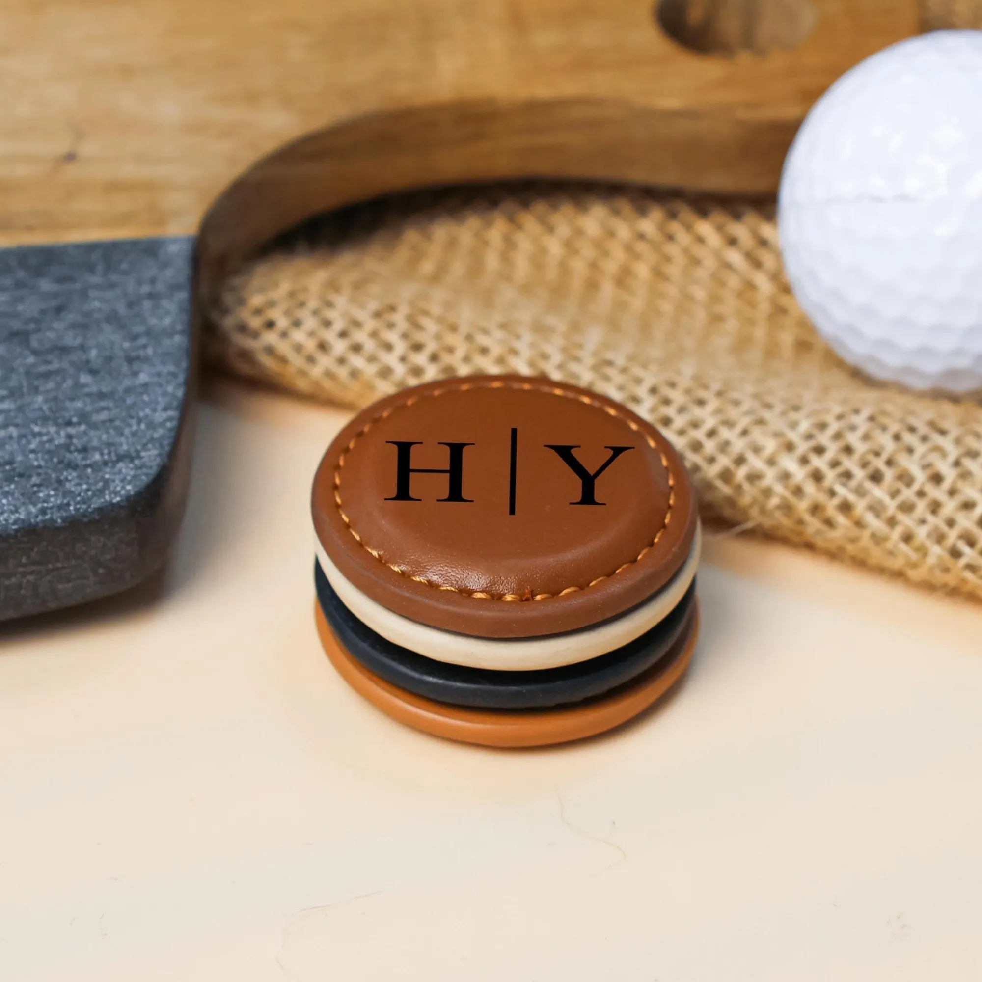PU Leather Golf Ball Markers 5