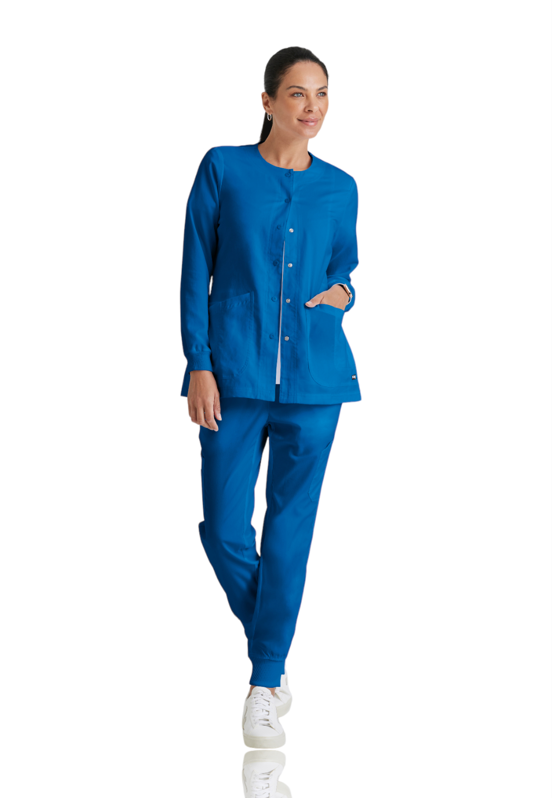 Grey's Anatomy - Classic - Women's Four-Pocket Snap Front Jamie Warm Up Scrub Jacket 23
