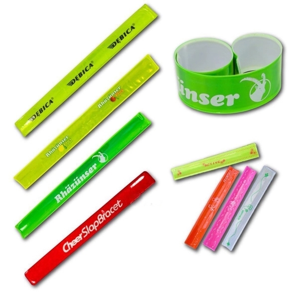 Reflective Slap Wristband, custom safety vest with logo imprint 1