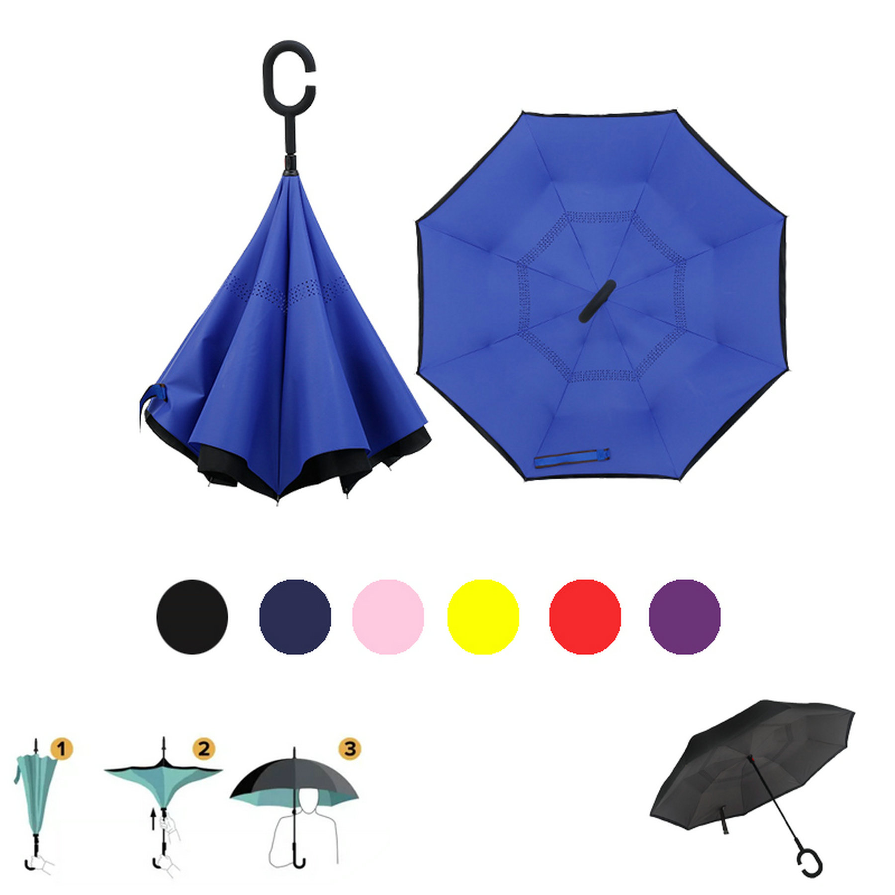 48" Arc Two-Tone Inversion Umbrella 1